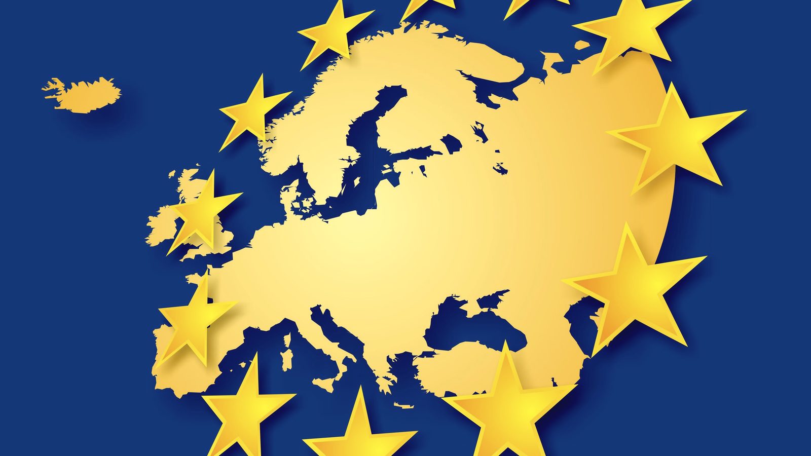 Flagi Unii Europejskiej — fotografia symboliczna